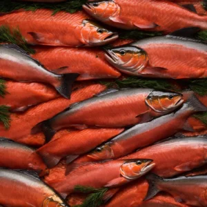 Salmón Sockeye de Alaska con Piel